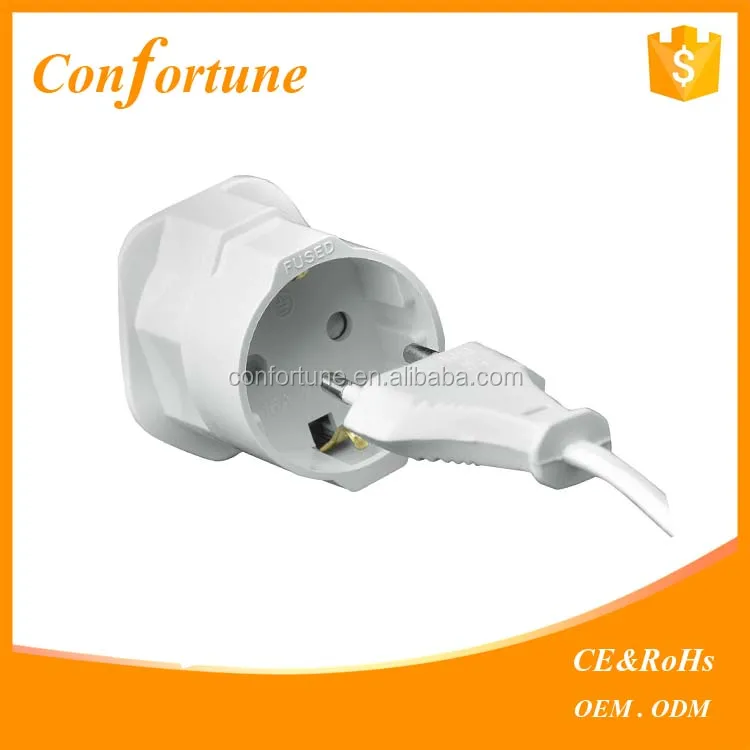 eu to uk plug adapter/Schuko to UK plug adapter with grounding