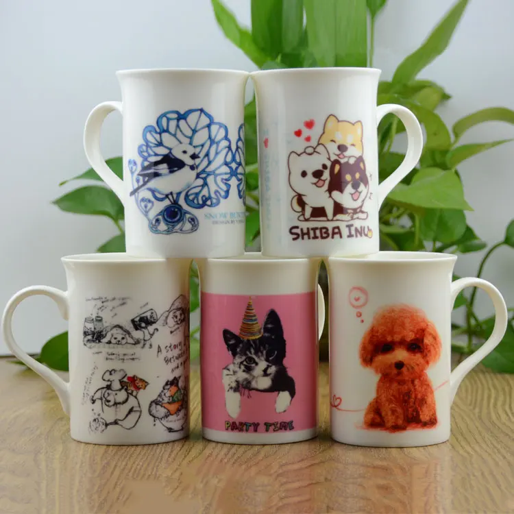  Оптовая продажа кофейные кружки Mida из костяного фарфора объемом 10 унций сублимационные на заказ с широким горлом