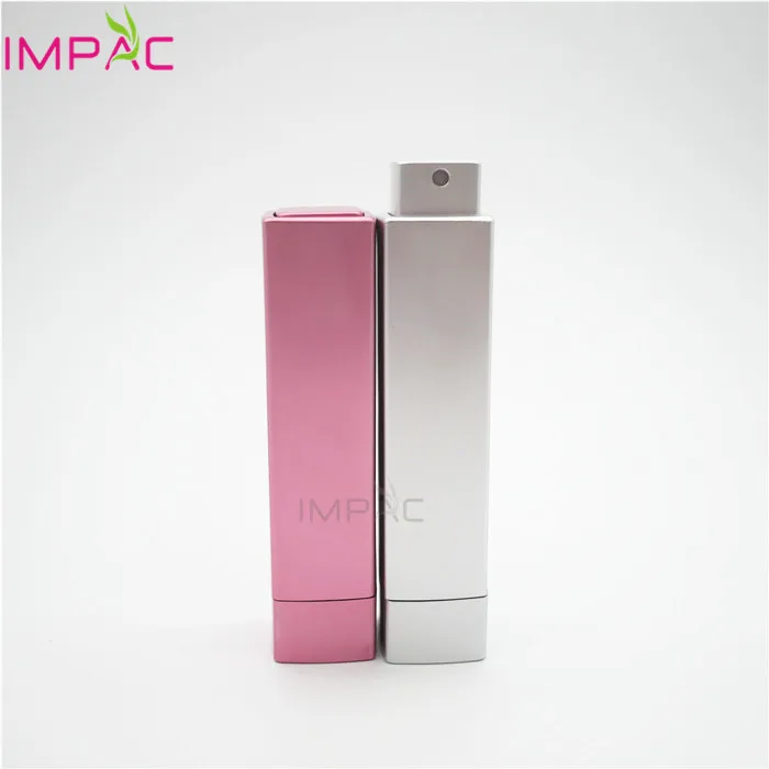 Twist up aluminum 5ml 10ml pink silver perfume atomizer bottle