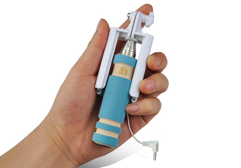2015 fashion mini monopod, cable take pole Selfie stick, Selfie-stick monopod in promotion
