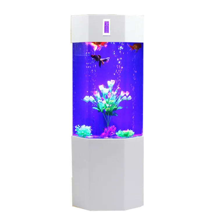 Горячие продажи Аквариум большой цилиндрические акриловый аквариум с системой освещения