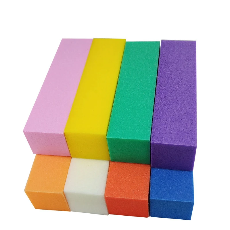 High Quality  Bulk Small  4 Sides Colorful  Pink Shiny Block Nails Buffer