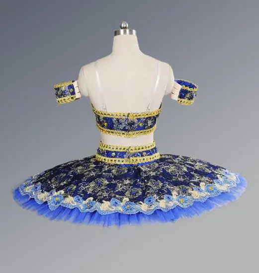 Professional Custom Size Sexy Women Dance Set Blue Performance Ballet Tutu Adult