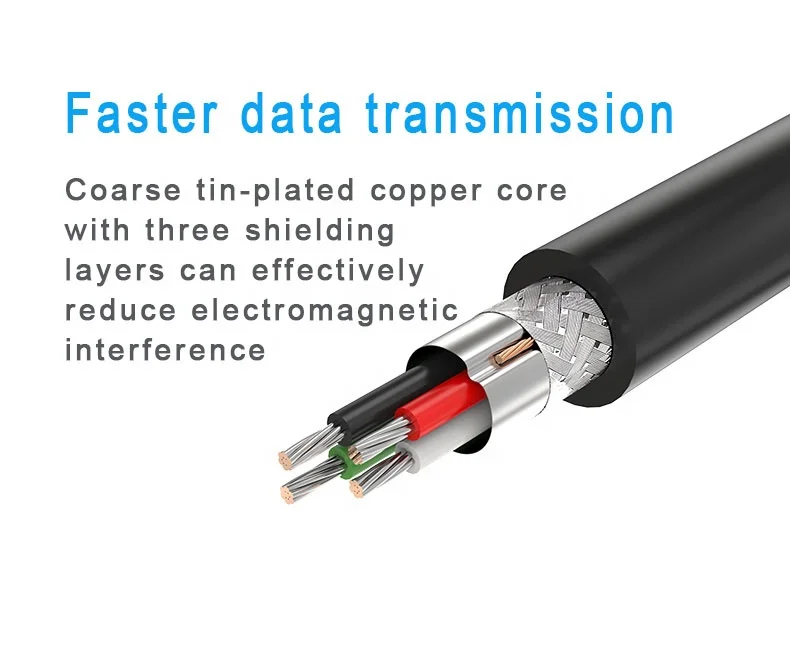 High Speed Charging Sync and Fast Charging Black & Blue PVC Micro USB 2.0 Cable