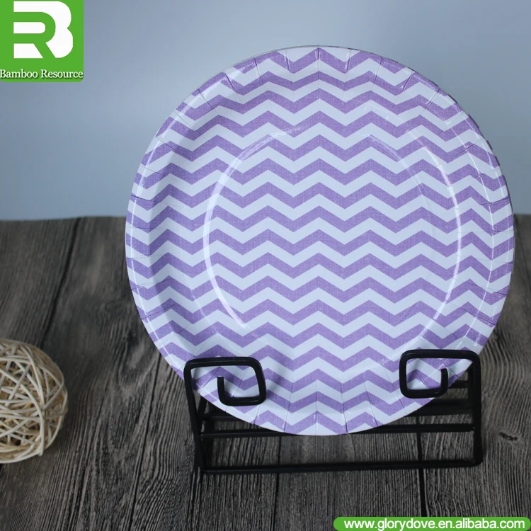 Bamboo Resource disposable Printed Paper Plates(great for advertising)