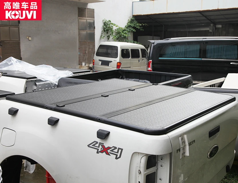 2012 d-max single cab kv8802 aluminum hard tri fold pickup truck bed tonneau cover