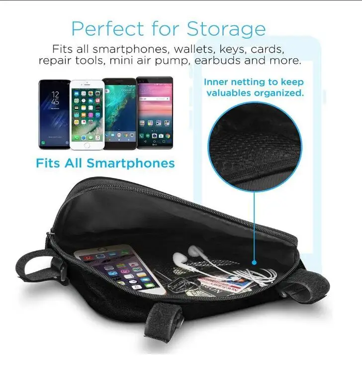 Sport Bicycle Bike Storage Bag Triangle Saddle Frame Strap On Pouch Cycling