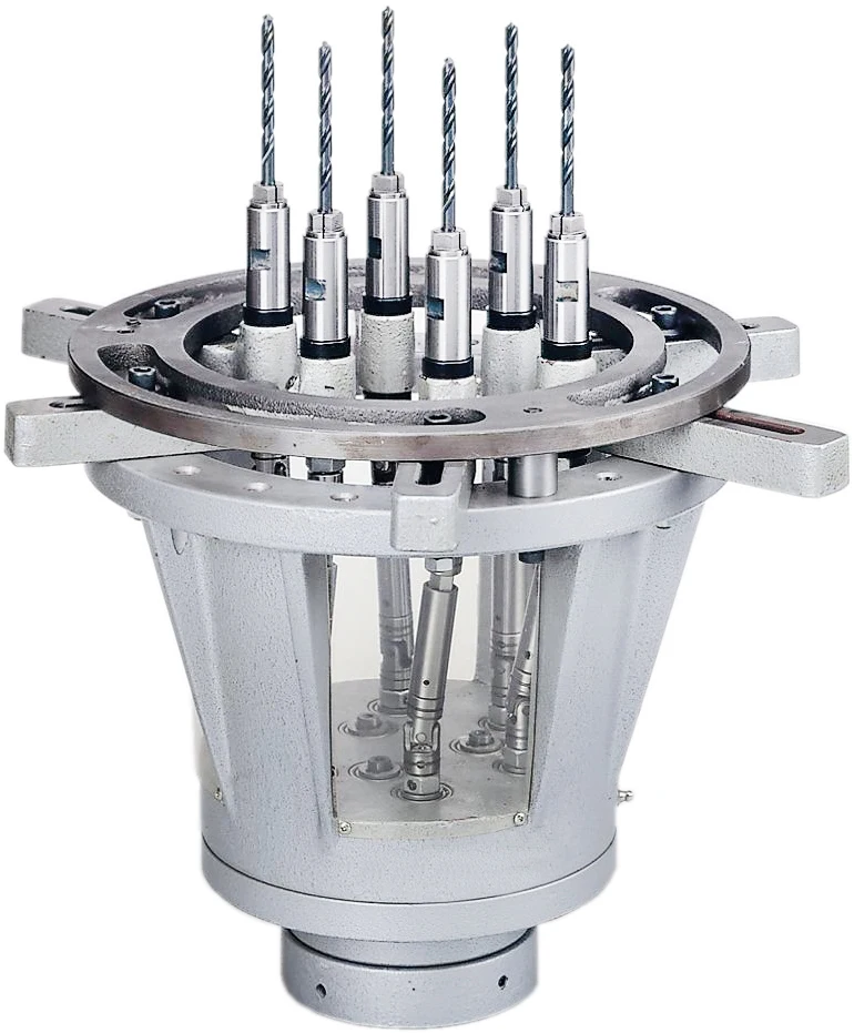 Vertical column hydraulic type multi spindle multi hole drilling machine