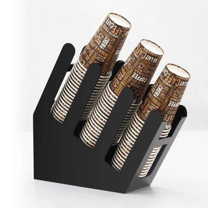 Custom Acrylic Disposable Cups Display Holder Shelf  for Coffee shop KFC and MacDonald