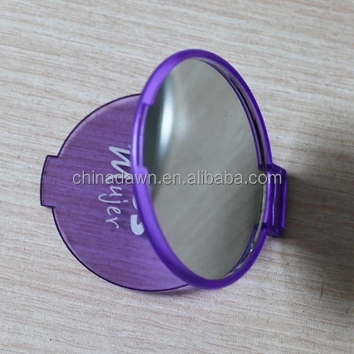 give away promotional single side cheap plastic frame mirror small pocket mirror with logo