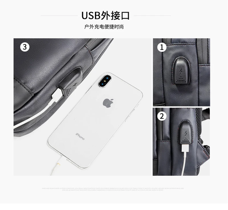 Arctic Hunter 2018 new Anti Theft USB Charging Hole Crossbody Chest Bags Custom Packs Shoulder Bags