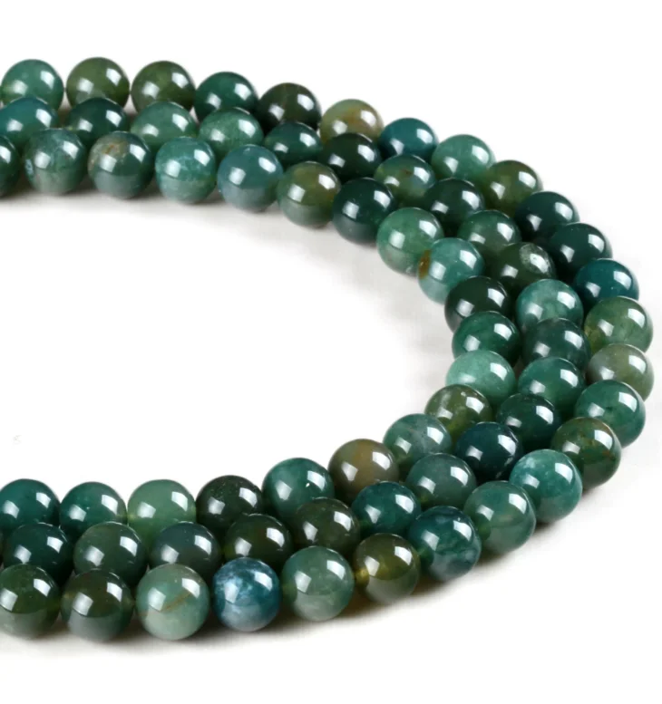 Aquatic Agate Natural Stone String Loose Round Beads Strand DIY Charms Beads For Jewelry Making
