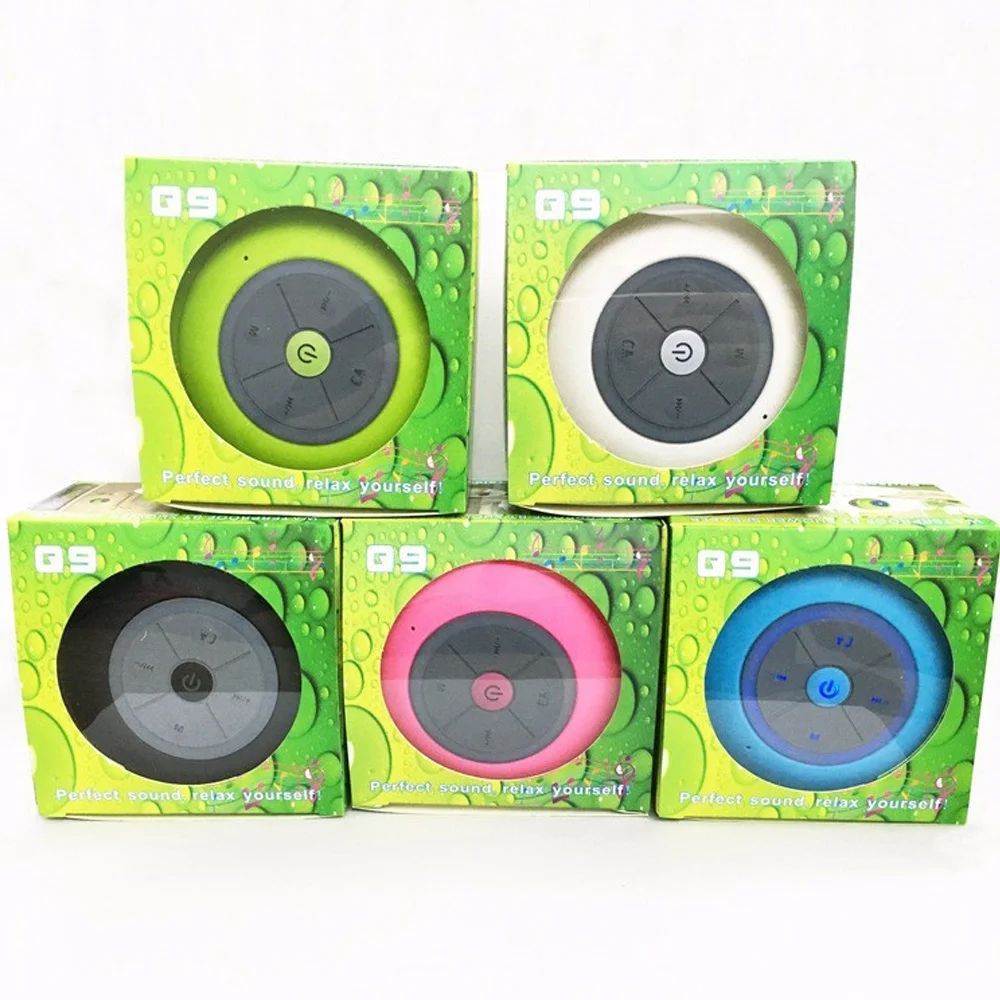 
Universal logo print small mini real sound Portable wireless blue tooth Q9 super woofer speakers for android 