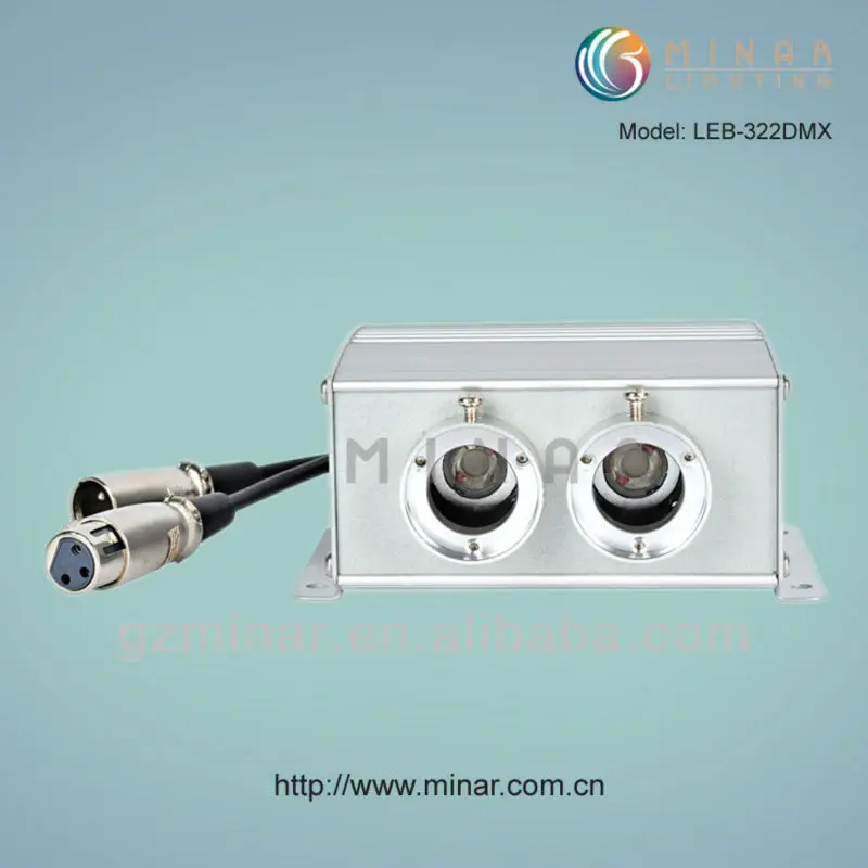 DMX RGB LED fiber optic light source, dual ports, 12W