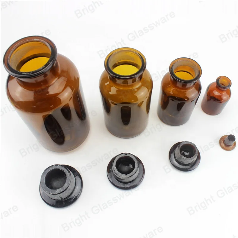 Wholesale 60ml 125ml 250ml 500ml 1000ml Amber Glass Pharmacy Reagent Bottle for Laboratory