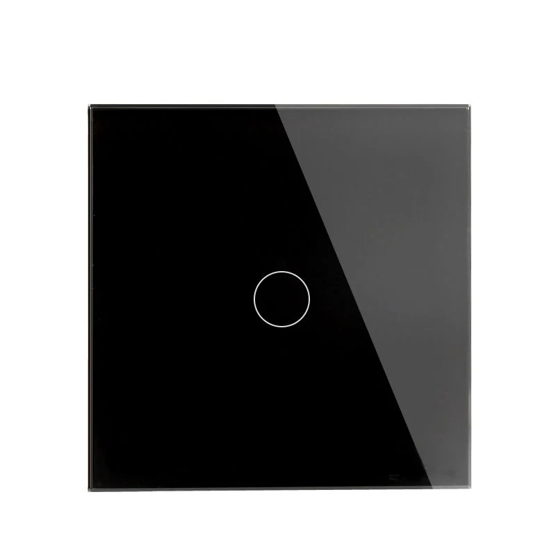 Smart Home EU Standard 1 Post 1way Glass Front Panel Electrical Capacitive Wall Touch Light Switch