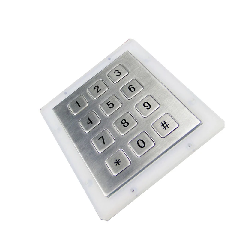 12 flat keys metal matrix numeric keypad with metal dome