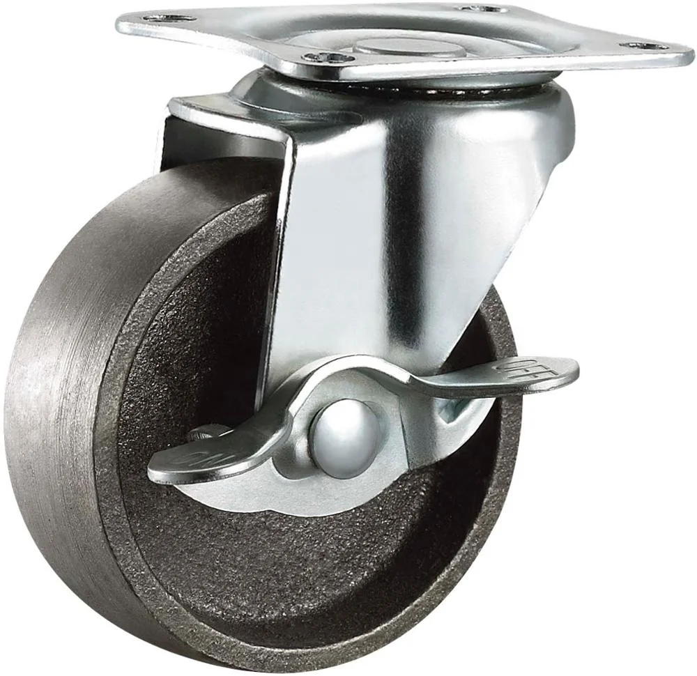 2 inch Cast Iron Metal Wheel Heavy Duty Swivel locking Caster Wheel for carts
