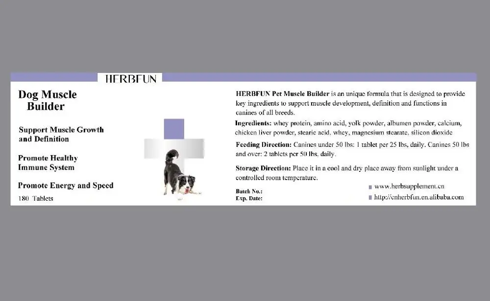 
Private Labeling Dogs Canines Puppies Pet Muscle Building Tablet 