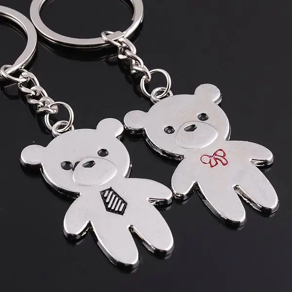 Promotion key lock shape couple keychain