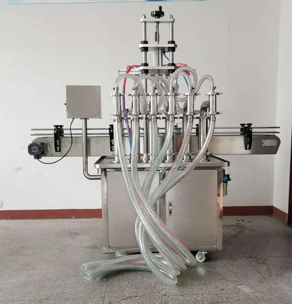 Automatic double head liquid filling machine,In-line arrangement water filling machine