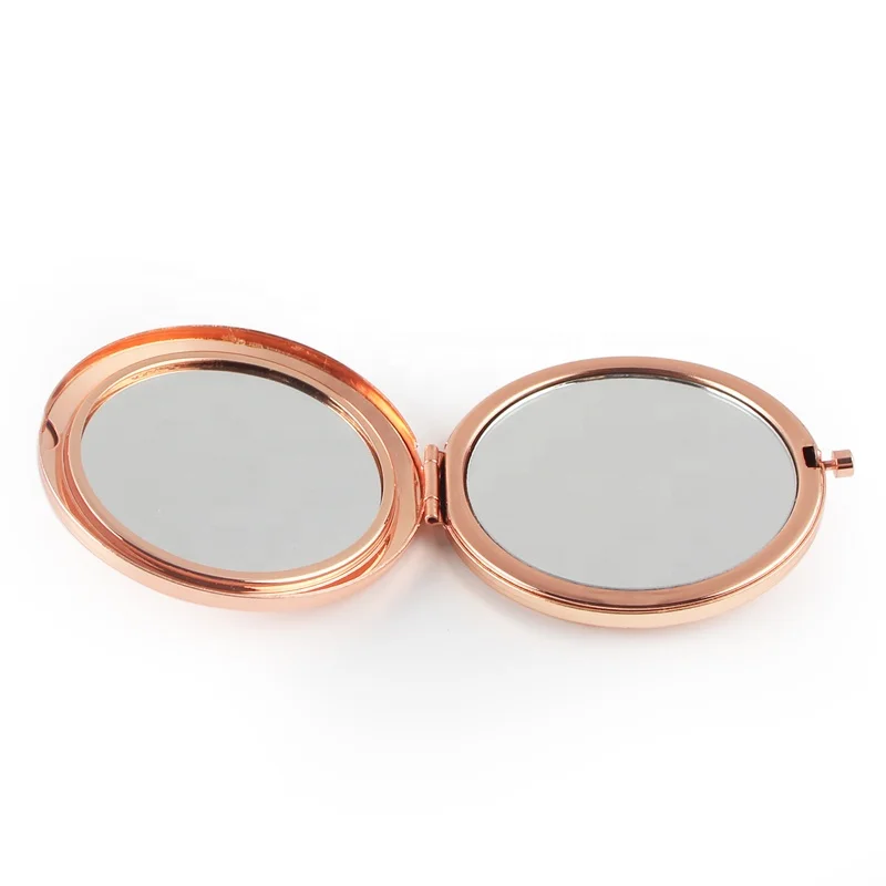 
Sublimation Rose Gold Blank Metal Double Side Compact Mirror 