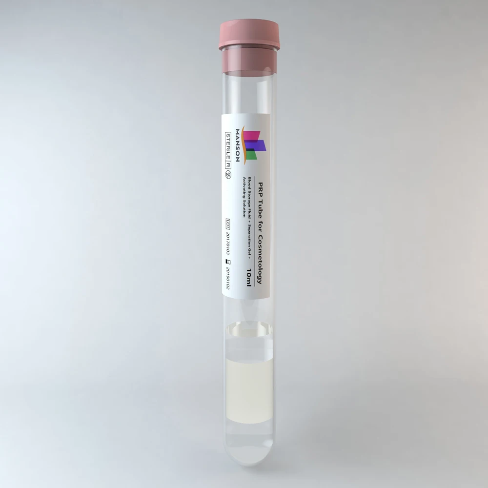 Sterile Glass Test Tube Plasma PRP Injection Tube 10ml