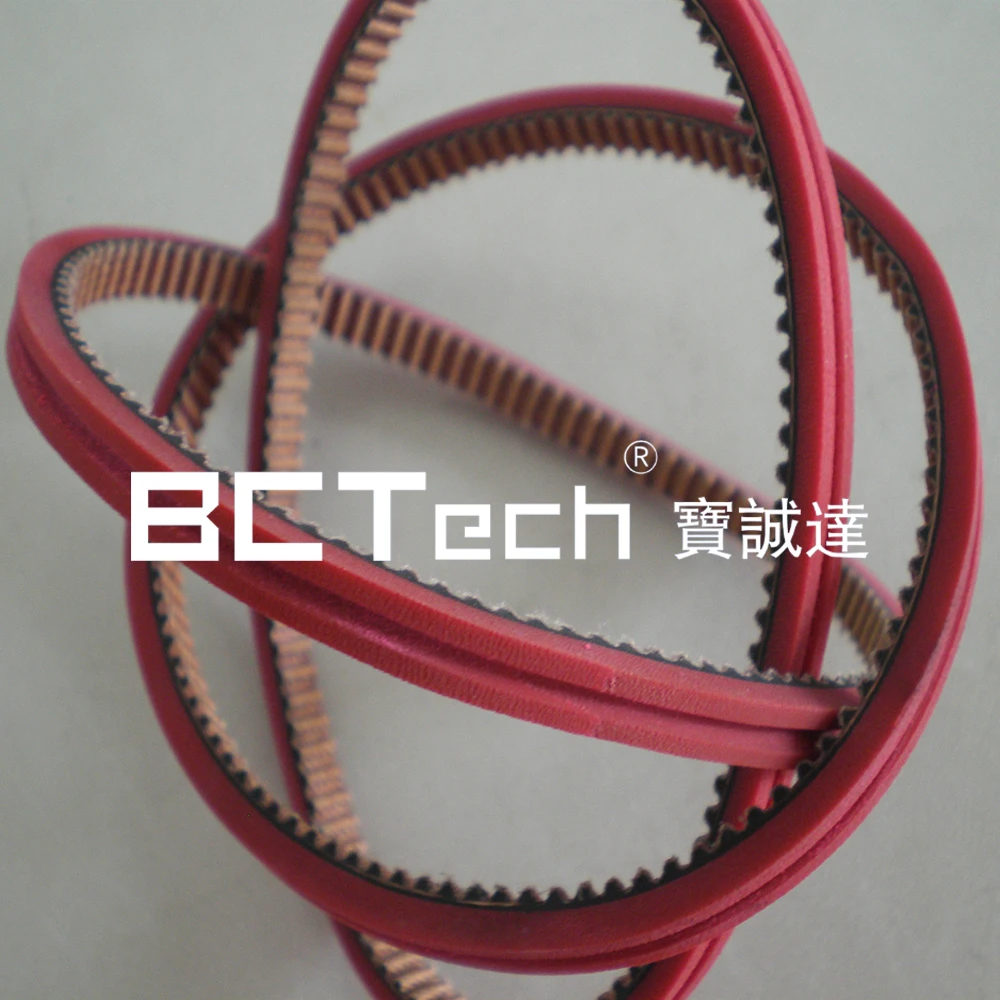 Rubber V-belt/red rubber coated v belt made in china