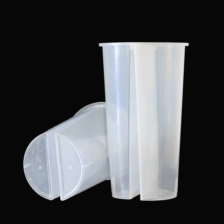 700ml Cheap 2 Compartment Disposable Plastic PP Split Boba Tea Cups Twin Cup Share Cups