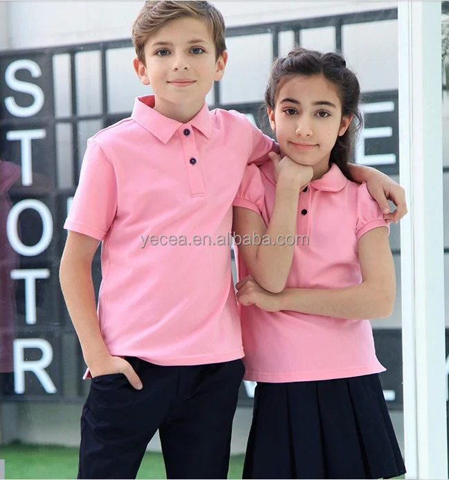 Wholesale 100%cotton school kids polo uniform design