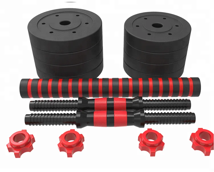 Hot sale Weight lifting high quality cement 10kg/20kg Adjustable gym dumbbell mancuernas set