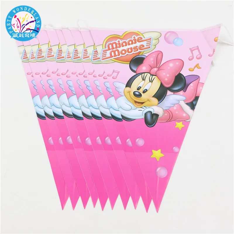 Home party decorating pennant flag 2.7 m paper banner for kids birthday decorations