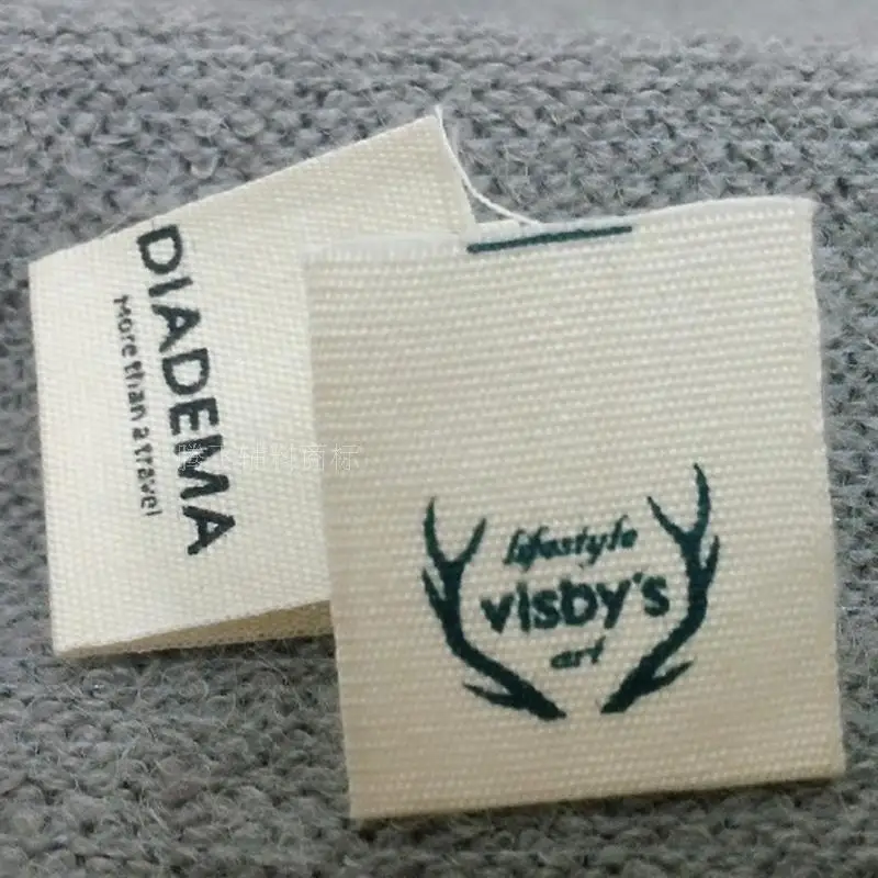 custom organic cotton canvas main clothing printed labels