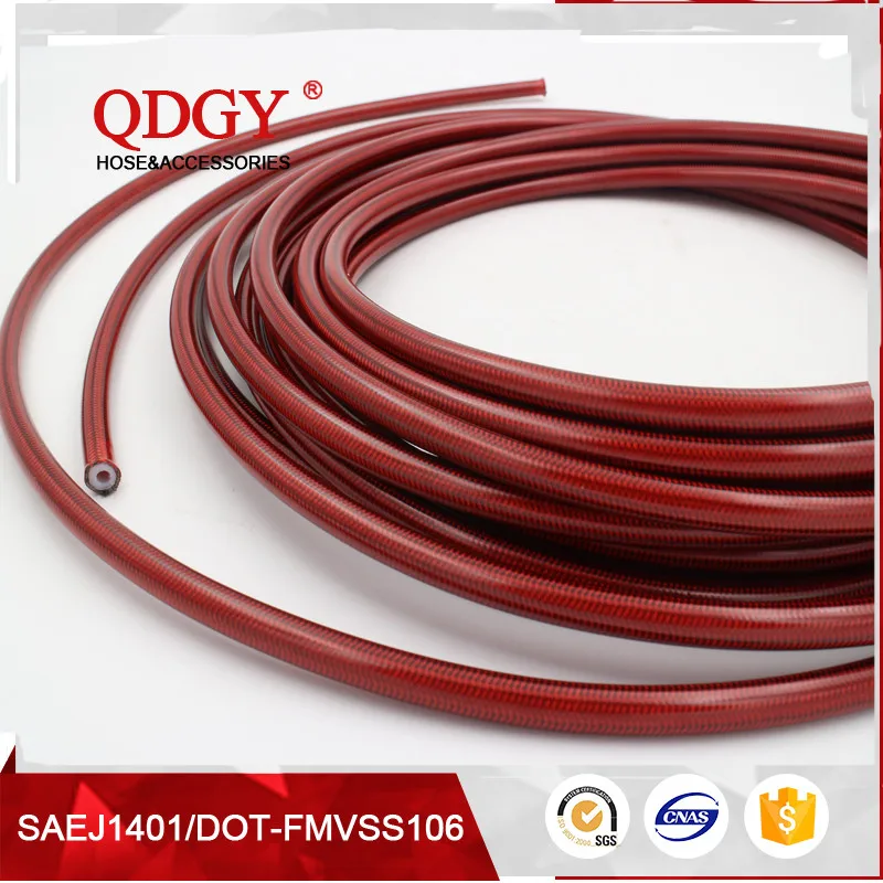 10Meters red color Stainless steel wire braided PTFE brake hose