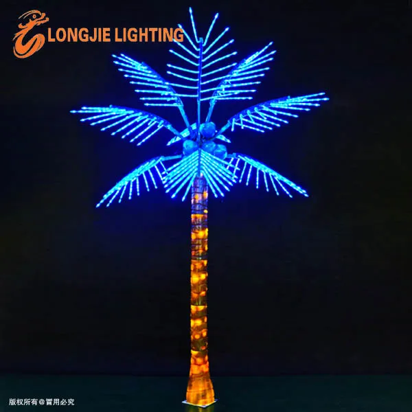 3.0m high Hawaii artificial lighted led coconut leaf palm tree light/landscape light