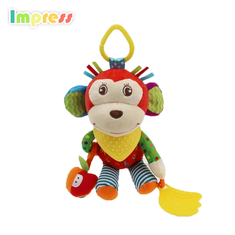 Small baby toys musical hanging rattle toys for kids with teether and bell