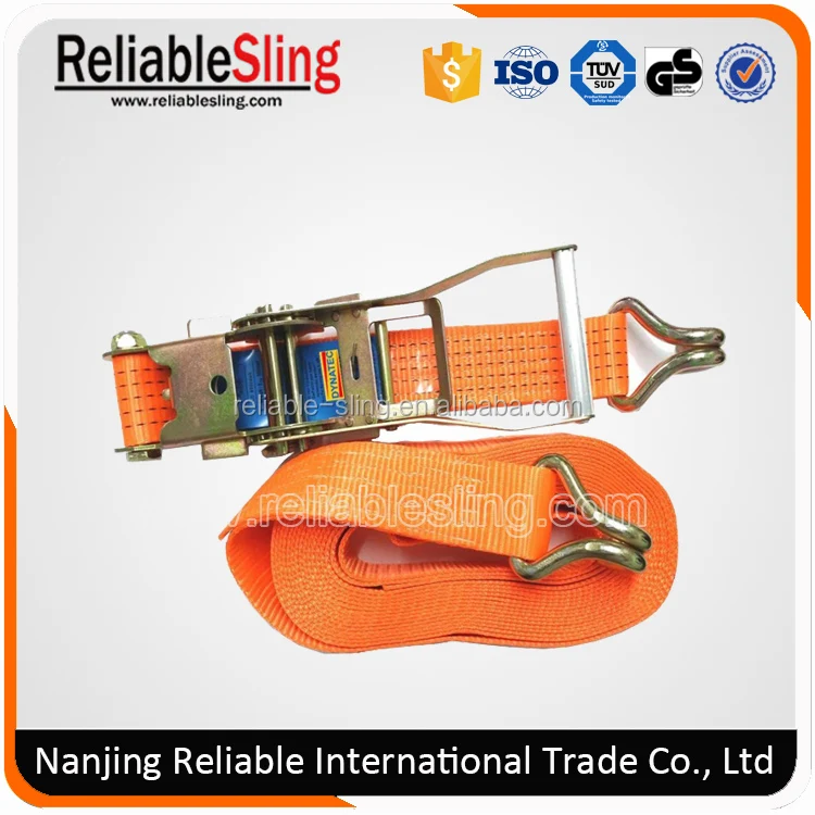 EN 12195-2 Orange Polyester Ratchet Container Lashing Materials