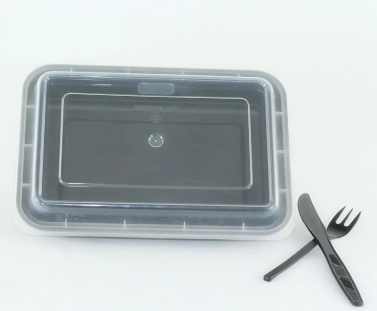 Reusable Rectangular Single Compartment Microwave Safe Bento Lunch Box Plastic Food Container