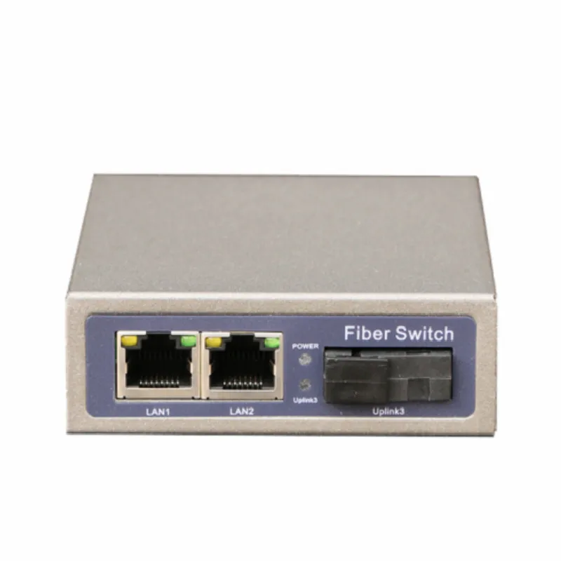 12v mini 2 port reverse poe switch with 1 fiber sc uplink