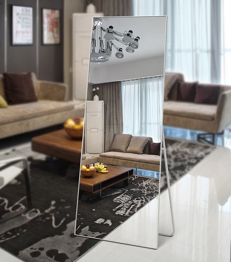 Black frame mirror bedroom floor stand full length board metal mirror CTF0006LK