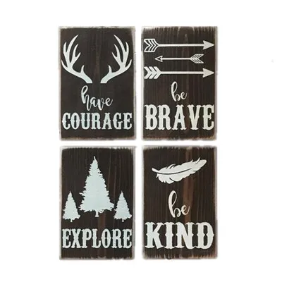 Wooden vintage home decoration bathroom and livingroom wall signs