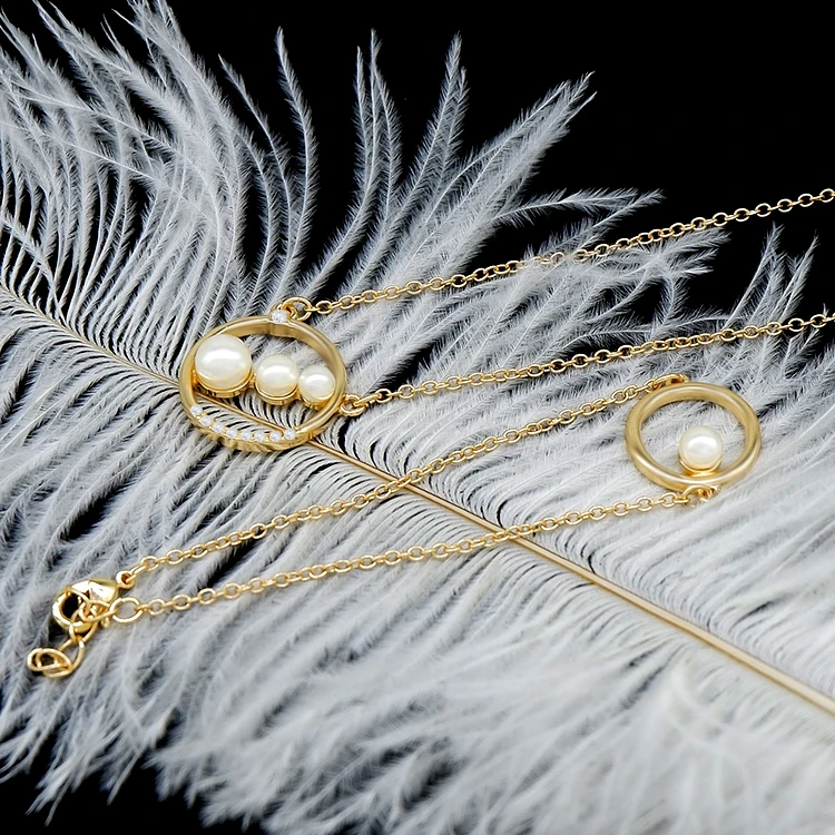  Золотые ювелирные изделия браслеты жемчужное ожерелье пресноводное Bijoux En