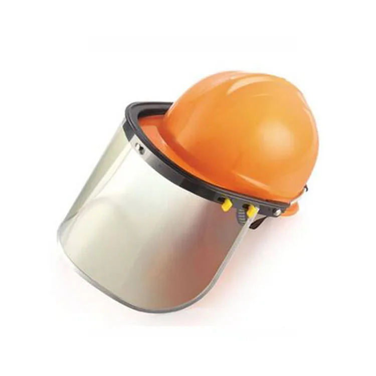 Safety Helmet With PC PVC Organic Dust Proof Visor Welding Face Shield