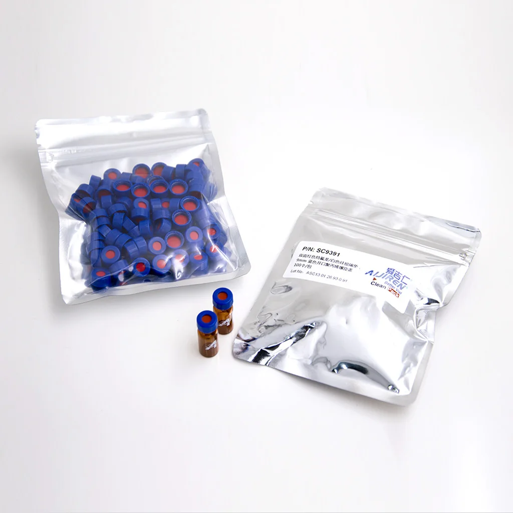 Factory Direct Sale Customized Size lab standard 2mm thickness Blue PTFE White Silicone Rubber 17.5mm Septa