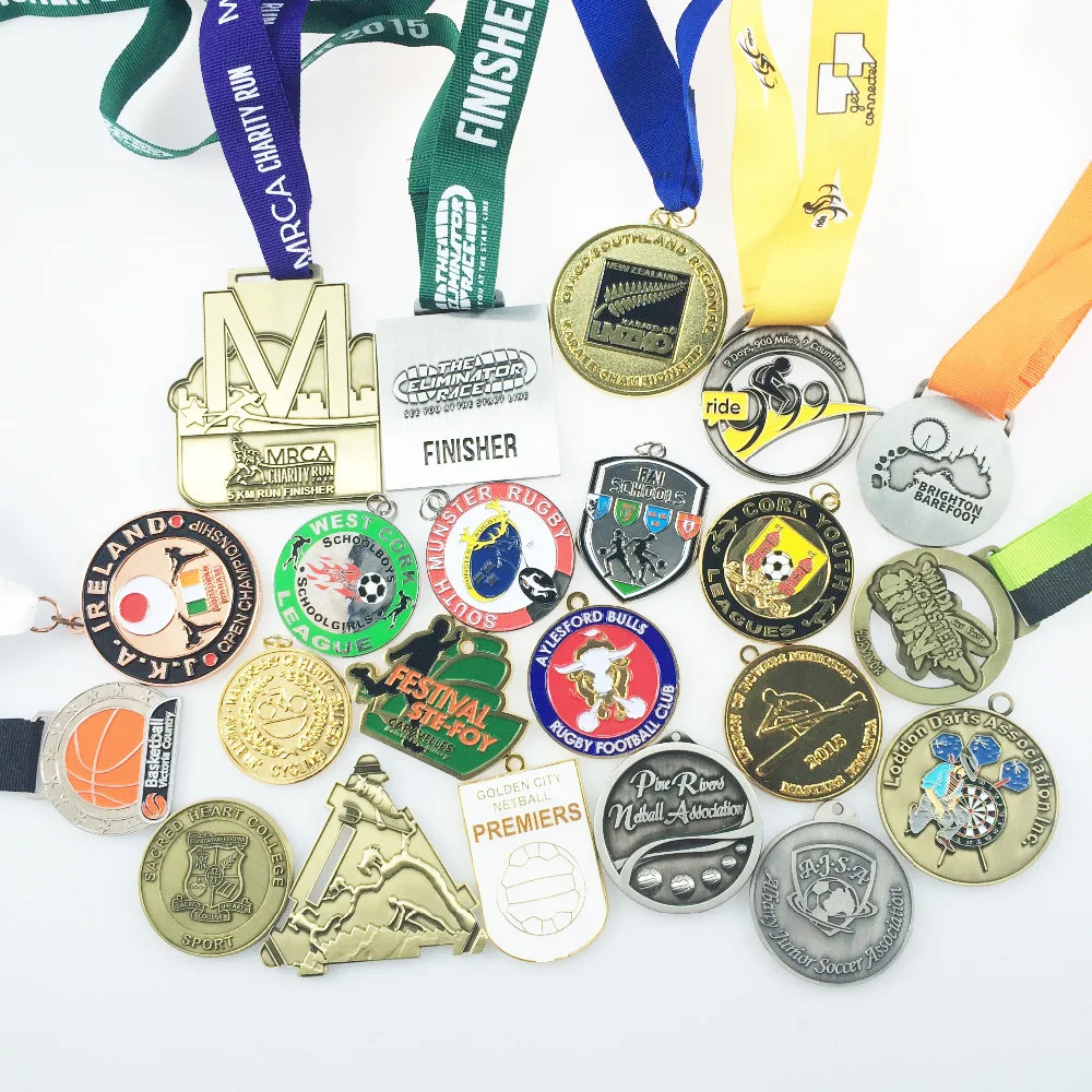 Custom Zinc Alloy Carnival Medal/Souvenir with ribbon in Plating Casting Enamel no minimum order