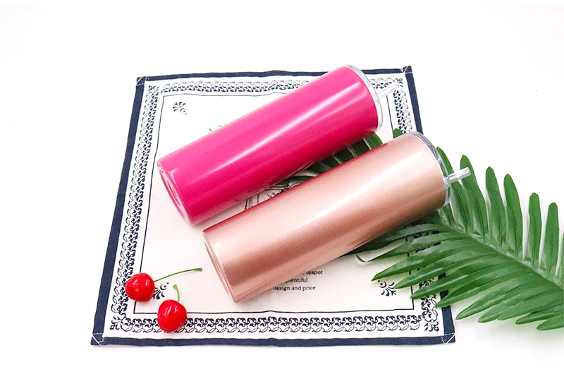 2021 New Custom thermos 20oz skinny straight vacuum tumbler double wall stainless steel travel mug with straw and lid for drinks