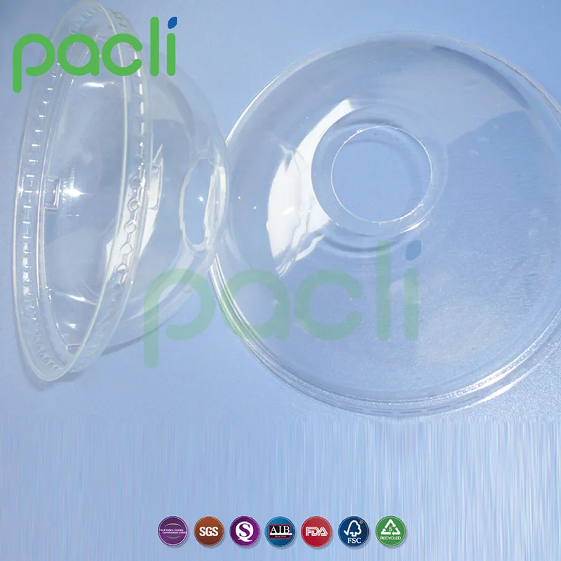 Eco-friendly beverage disposable clear plastic dome lid