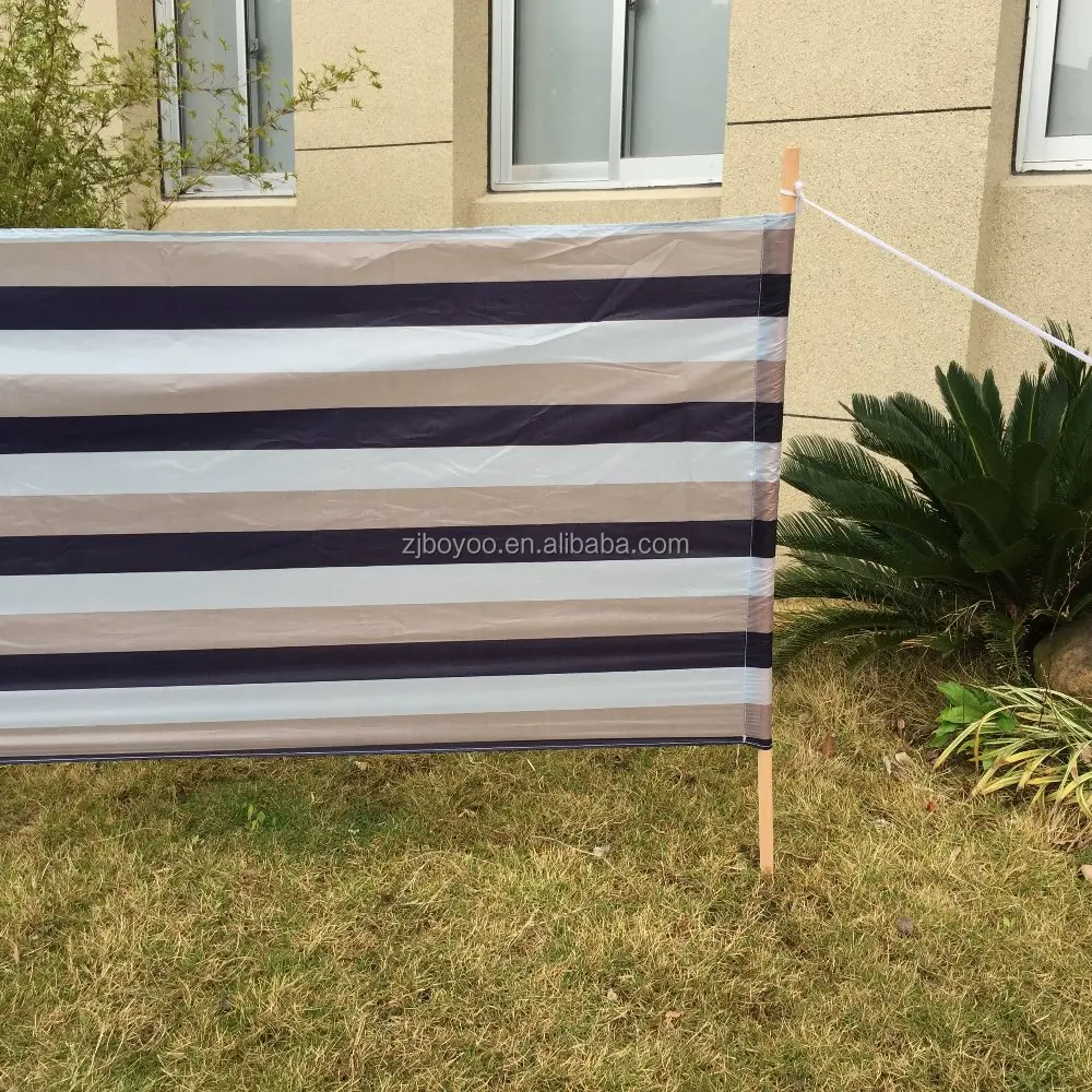 cheap orientation polyester and wood poles beach windbreak