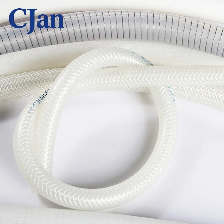 Food grade glass fiber braided reinforced silicone hose, clear silicone tube, braided hose for medical