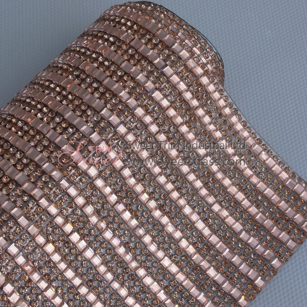 factory wholesale hotfix rhinestone Trimming Mesh for shoes bag garment